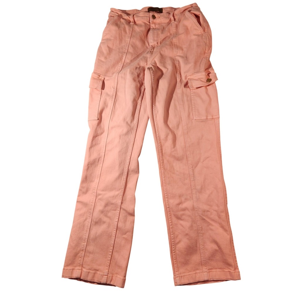 Judy Blue Cargo Pants Womens‎ 11 Pink Garment Dyed Straight Leg Stretch Barbie